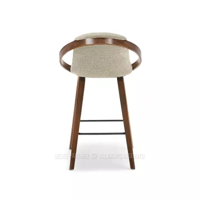 Designer-Barstuhl HODA – Walnuss/Beige