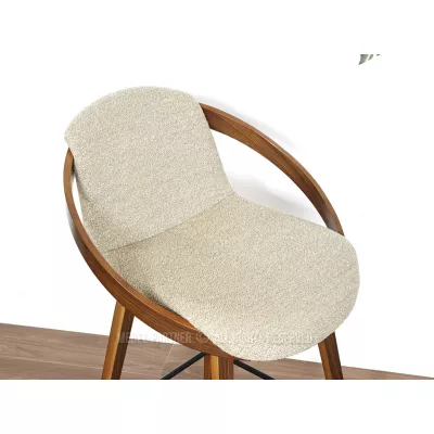 Designer-Barstuhl HODA – Walnuss/Beige