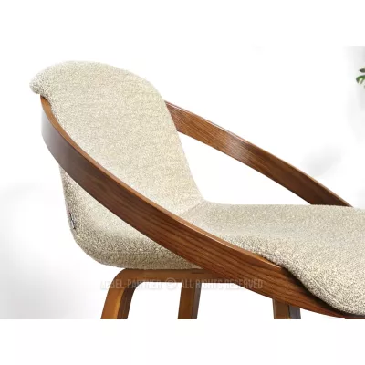Designer-Barstuhl HODA – Walnuss/Beige