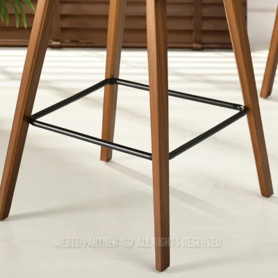 Designer-Barstuhl HODA – Walnuss/Beige