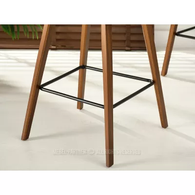 Designer-Barstuhl HODA – Walnuss/Beige