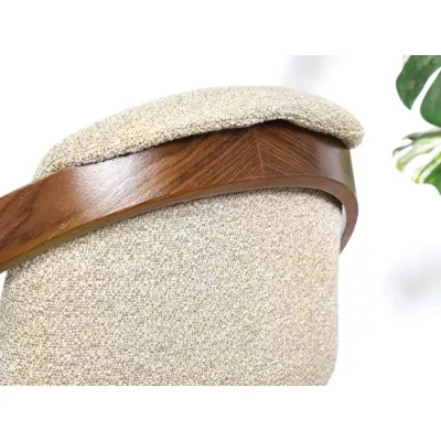 Designer-Barstuhl HODA – Walnuss/Beige