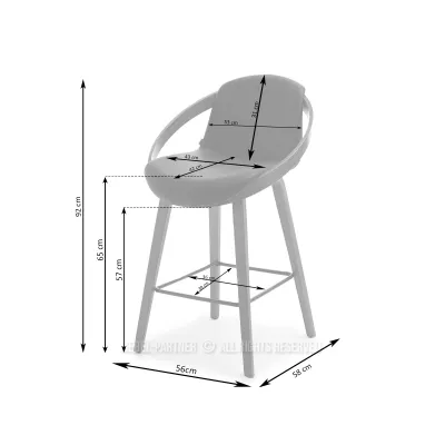 Designer-Barstuhl HODA – Walnuss/Beige