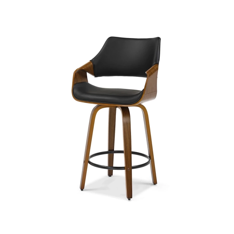 Barhocker NENET – schwarz/nussbaum