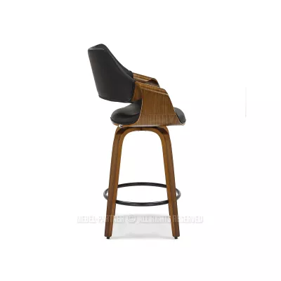 Barhocker NENET – schwarz/nussbaum