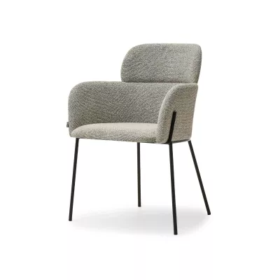ELIZARA Polsteres Esszimmerstuhl - Dunkelbeige/Schwarz