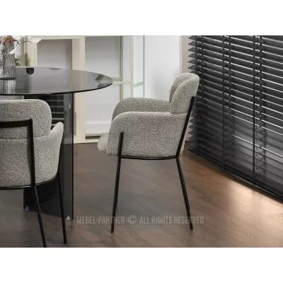 ELIZARA Polsteres Esszimmerstuhl - Dunkelbeige/Schwarz