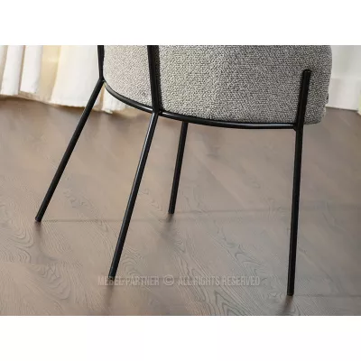 ELIZARA Polsteres Esszimmerstuhl - Dunkelbeige/Schwarz