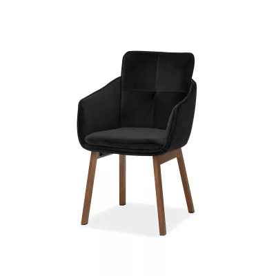Eleganter Esszimmerstuhl VIVIENNE – Schwarz/Walnuss