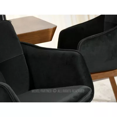 Eleganter Esszimmerstuhl VIVIENNE – Schwarz/Walnuss