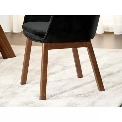 Eleganter Esszimmerstuhl VIVIENNE – Schwarz/Walnuss
