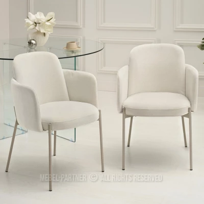 ISRA Polsterstuhl – Creme/Grau