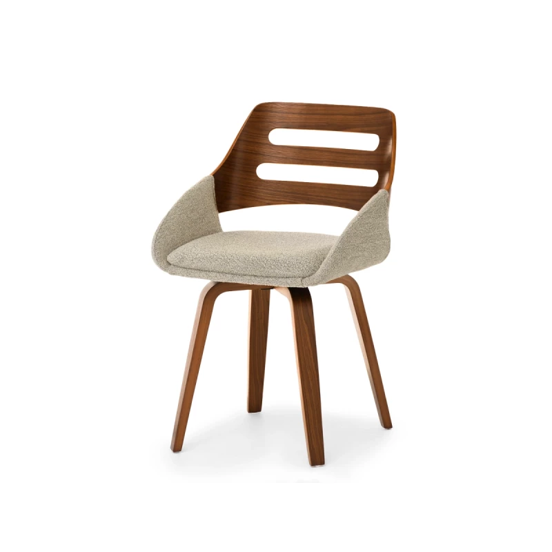 Esszimmerstuhl JIHAN - Walnuss / Beige