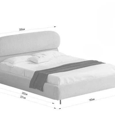 Designer-Doppelbett 160x200 ILDIKA - beige