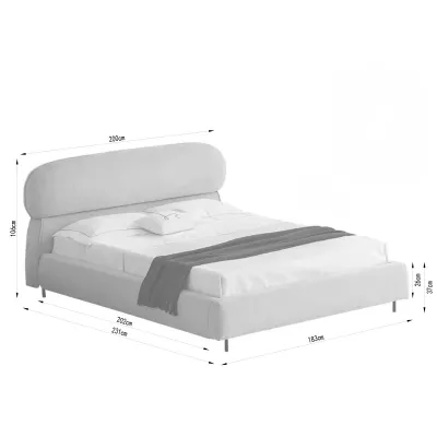 Designer-Doppelbett 160x200 ILDIKA - beige