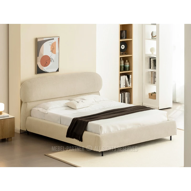 Designer-Doppelbett 160x200 ILDIKA - beige