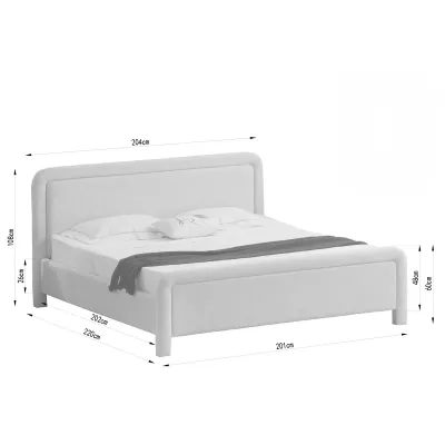 Polsterbett 180x200 JAKUBA - Creme