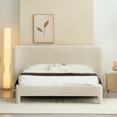 Gepolstertes Doppelbett 160x200 JANINE - beige