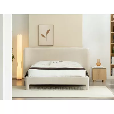 Gepolstertes Doppelbett 160x200 JANINE - beige