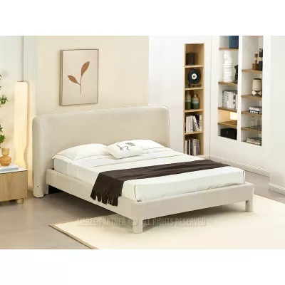 Gepolstertes Doppelbett 160x200 JANINE - beige