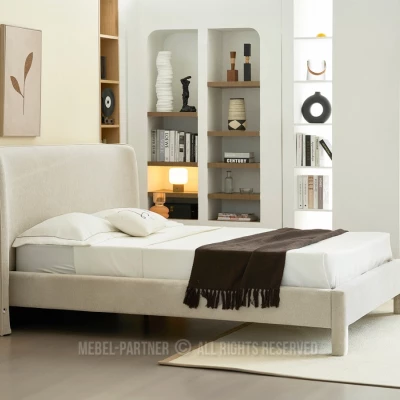 Gepolstertes Doppelbett 160x200 JANINE - beige