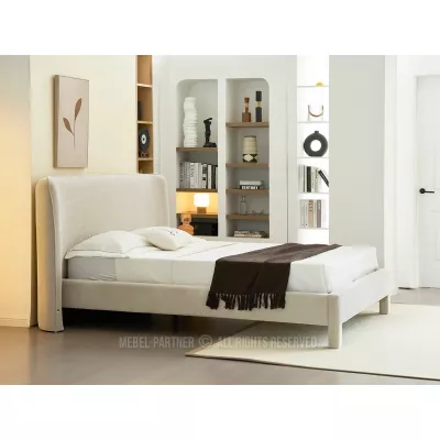 Gepolstertes Doppelbett 160x200 JANINE - beige