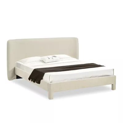 Gepolstertes Doppelbett 160x200 JANINE - beige