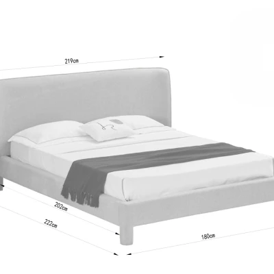 Gepolstertes Doppelbett 160x200 JANINE - beige