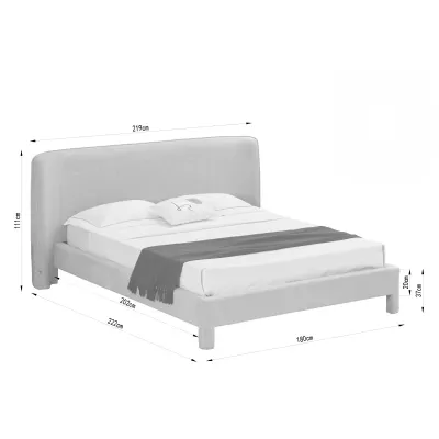 Gepolstertes Doppelbett 160x200 JANINE - beige