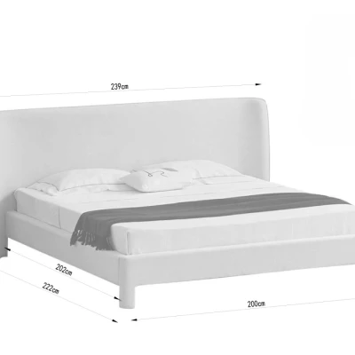 Gepolstertes Doppelbett 180x200 JANINE - Creme