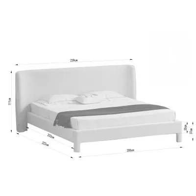 Gepolstertes Doppelbett 180x200 JANINE - Creme