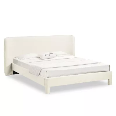 Gepolstertes Doppelbett 180x200 JANINE - Creme