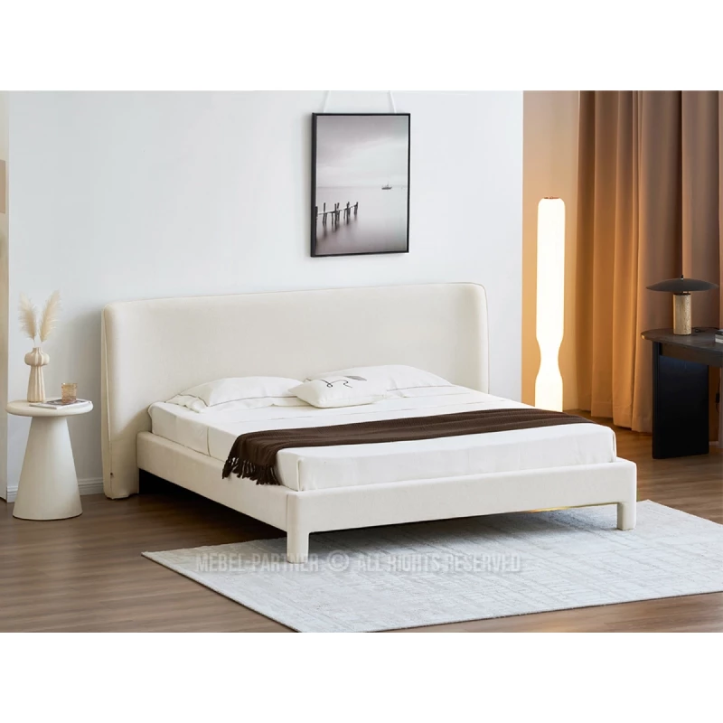 Gepolstertes Doppelbett 180x200 JANINE - Creme