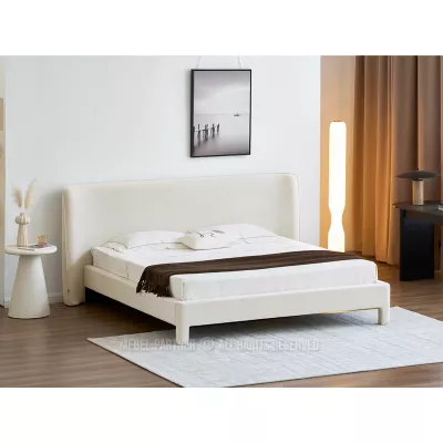 Gepolstertes Doppelbett 180x200 JANINE - Creme