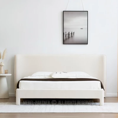 Gepolstertes Doppelbett 180x200 JANINE - Creme