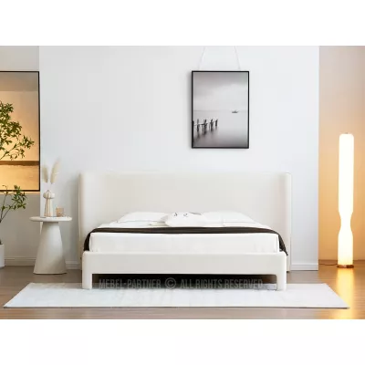 Gepolstertes Doppelbett 180x200 JANINE - Creme