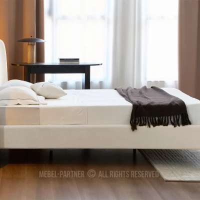 Gepolstertes Doppelbett 180x200 JANINE - Creme