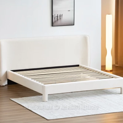 Gepolstertes Doppelbett 180x200 JANINE - Creme