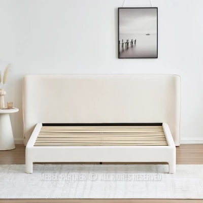 Gepolstertes Doppelbett 180x200 JANINE - Creme