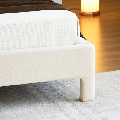 Gepolstertes Doppelbett 180x200 JANINE - Creme