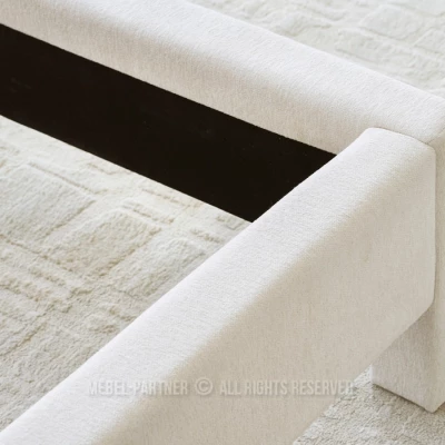 Gepolstertes Doppelbett 180x200 JANINE - Creme