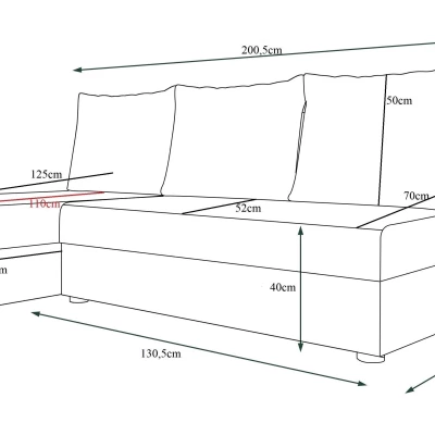 Modernes Ecksofa HORTENZIE – dunkelgrau / grau