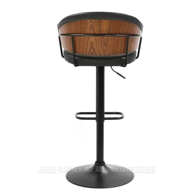 Verstellbarer Barhocker MIRTA – Graphit/Walnuss/Schwarz