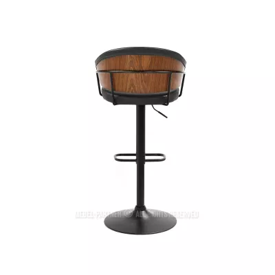 Verstellbarer Barhocker MIRTA – Graphit/Walnuss/Schwarz