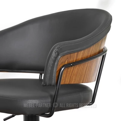 Verstellbarer Barhocker MIRTA – Graphit/Walnuss/Schwarz
