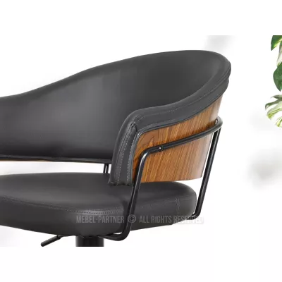 Verstellbarer Barhocker MIRTA – Graphit/Walnuss/Schwarz
