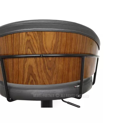 Verstellbarer Barhocker MIRTA – Graphit/Walnuss/Schwarz