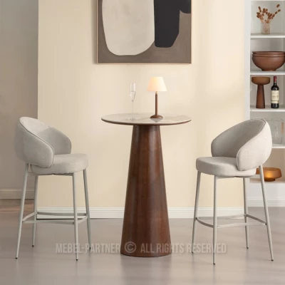 BERNARDINA gepolsterter Barhocker – beige/grau