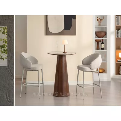 BERNARDINA gepolsterter Barhocker – beige/grau