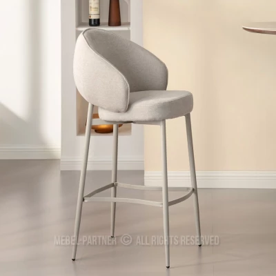 BERNARDINA gepolsterter Barhocker – beige/grau